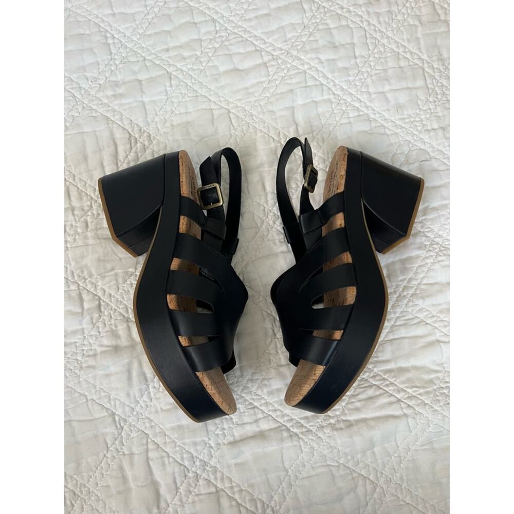 Kork-Ease Paschal Slingback Platform Sandal In Black Leather - Picture 2 of 10